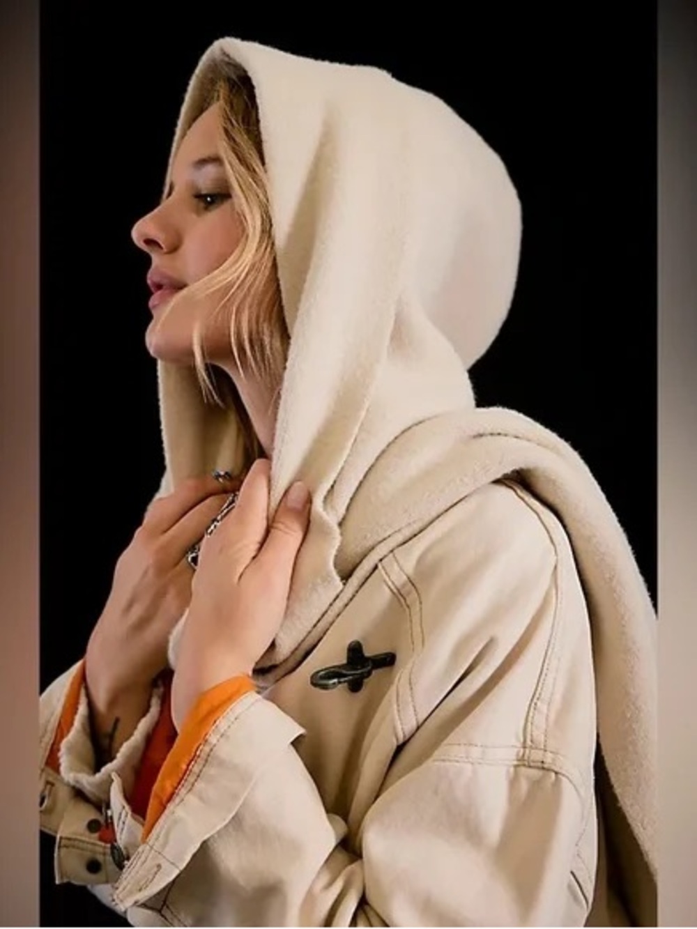 Free People All For You Hooded Scarf in Mushroom